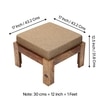Irish Sheesham Wood Coffee Table With 2 Stools Set In Teak Finish & Jute Beige Fabric Cushions