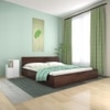 Ren Engineered Wood Queen  Size Bed With Box Storage (Walnut Finish)