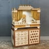 D'Dass Dark Polish Mdf and Sheesham  Wall Hanging Wooden Temple For Pooja
