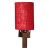 Devansh Solid Wood Electric Wall Light in Maroon Colour with Maroon Shade Count of 1 Light
