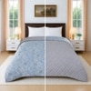 Diya Blue Floral Cotton Comforter Double Bed Reversible 350 Gsm Size 240 X 220 Cms