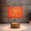 June Orange jute & solid wood table lamp