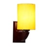 Devansh Solid Wood Electric Wall Light in Yellow Colour with Yellow Shade Count of 1 Light