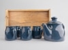 Midnight Bloom Blue Tea Set with Serving Tray