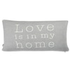 Love Is My Home Knit Pillow Cover  Grey Natural 16X24  Inches