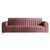 Josbert Velvet 3 Seater Sofa In Peech Colour