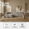 Elegantedge Wood Right Aligned 3-Seater With Upholstery Non Storage Sofa In Grey Colour