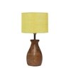Devansh Yellow Jute Table Lamp With Wood Natural Base (7X13 Inches)-21