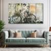 The Castle Decor Modern Bicycle Art Wall Art Framed Painting 27x48 Inch