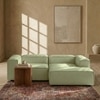 Elegantedge Wood Left Aligned 2-Seater With Upholstery Non Storage Sofa In Green Colour