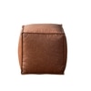 Cube Collection Brown Faux Leather Pouf Ottoman Set Of 2