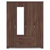 Hilton 4 Doors 2 Drawers Wardrobe With Mirror and Lock - Chestnut Acacia
