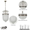 Nolan  Ceiling Pendant Light In Frosted White Glass & Brass Finish Metal