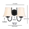 Devansh Dual Black Metal  Wallmounted Lamp With Cotton Off-White Shade