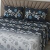 Grey Floral 400 TC Cotton Flat Super King Size Bedsheet With 2 Pilllow Covers From Threads
