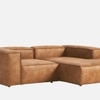 Elegantedge Wood Left Aligned 2-Seater With Upholstery Non Storage Sofa In Brown Colour