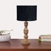 Devansh Black  Jute   Table Lamp With  Wood Natural Base (7X17.5 Inches)-17