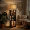 Agnes Beige Jute Floor Lamp with Beige Jute Base