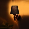 Devansh Metal Electric Wall Light in Gold Colour with Black Shade Count of 1 Light