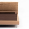 Sable Leather Double  Size Bed Without Storage (Brown Colour)