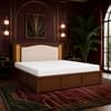 Riva Solid Wood Compact King Bed Hydraulic Storage Provincial Teak Finish Mattress 72 x 72 Inches