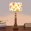 Devansh Multicolor Cotton Table Lamp With  Wood Natural Base (7X7X21.25 Inches)-14