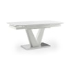 Caribu 4 To 6 Extendable Seater Dining Table With 4 Ingrid Leatherette  Chairs (Finish : White, Chair Colour : White)