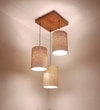 Elementary Brown Solid Wood Cluster Hanging Light