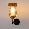 Devansh Metal Electric Wall Light in black Colour with Lavender Shade Count of 1 Light