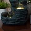 Green Fiber Glass Rock Carvern Indoor Water Fountain