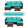 Jasmine  Outdoor Set in Brown Colour (1 Chair, 2 Ottomans & 1 Table)