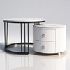 The Top Notch Round Nesting Table With Two Drawers