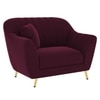 Rivo Velvet 1 Seater Sofa in Red wine Color