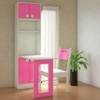 Royale Kids Study Set with Folding Desk cum Bookshelf and Wooden Chair in Barbie Pink Colour