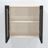 Aluminium Black Profile 2 Brown Tinted Glass Handless Shutters Wall Cabinet In Highland Pine Finish