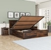 Prashiv Sheesham Wood Queen Size Bed In Provincial Teak Finish With Hydraulic Storage (60 x 78 inches)