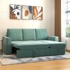 Kowloon Sectional Sofa Cum Bed with Storage in Dusty Turquiose Velvet