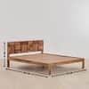 Baare Solid Wood King Size  Bed In Natural Teak Finish
