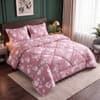 Pink Floral 4 Pcs Comforter Set With Queen Size Bedsheet With 2 Pillow Covers
