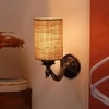 Devansh Metal Electric Wall Light in Antique Gold Colour with Beige Shade Count of 1 Light