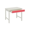 Mystica Kids Solid Wood Study Desk with Drawer in Ivory Strawberry Pink Colour