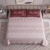 Dusty Rose Floral Cotton 400 Tc Flat Super King Bed Size Sheet With 2 Pillow Cover
