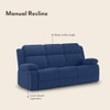 Griffin Fabric Three Seater Manual Recliner in Lapis Blue Fabric Colour