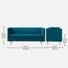 Caraven Fabric Sofa (Teal Blue)