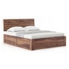 Terence Solid Wood Queen Size Hydraulic Storage Bed In Teak Finish