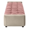 Resco  Velvet 2 Seater 4 Feet Ottoman Bench in Peach & Cream Color