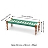 Hamilton Sheesham Wood Maachi Bench In Green & White Rope Canning