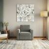 Apollo High Back 1 Seater Fabric Sofa in Ash Grey Velvet Colour