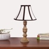Devansh Off-White Cotton Vintage  Lamp With Wood Base (12X19)