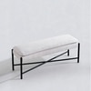 Mist X Frame Metal Bench in White Finish